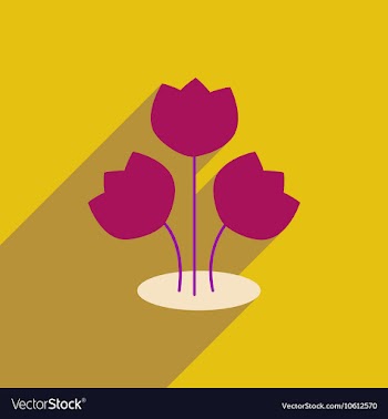 Flat icon with long shadow bouquet of flowers vector image