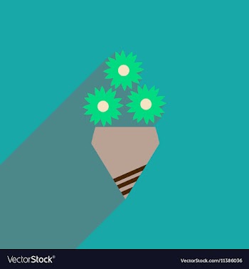 Flat icon with long shadow bouquet of flowers vector image