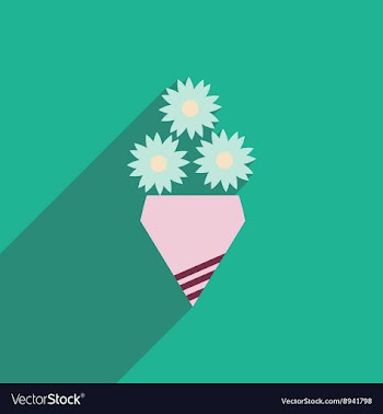 Flat icon with long shadow bouquet of flowers vector image