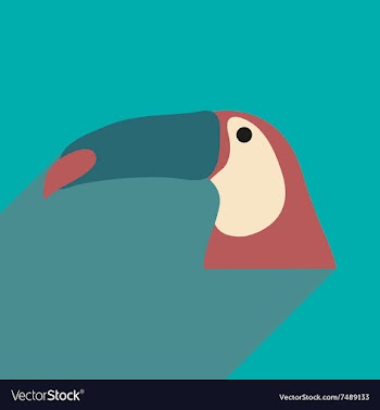 Flat icon with long shadow Brazilian toucan vector image