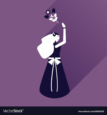 Flat icon with long shadow bride throws bouquet vector image