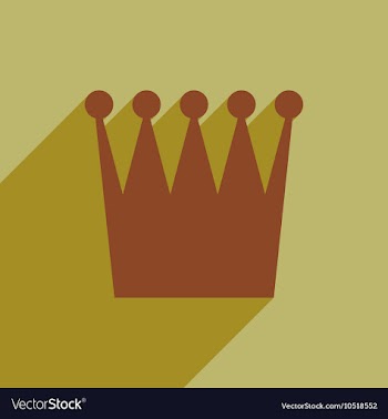 Flat icon with long shadow British crown vector image
