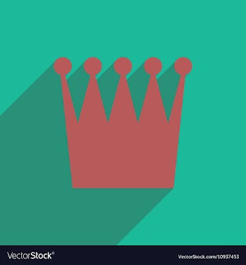 Flat icon with long shadow British crown vector image