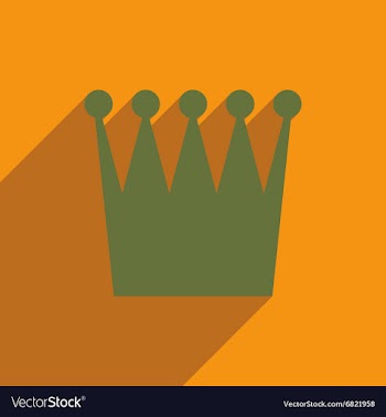 Flat icon with long shadow British crown vector image