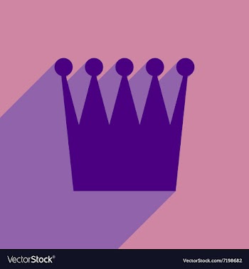 Flat icon with long shadow British crown vector image