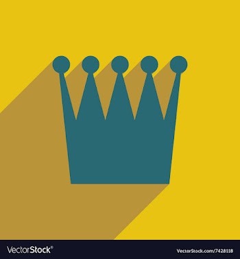 Flat icon with long shadow British crown vector image