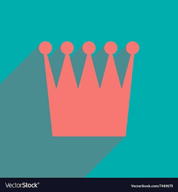 Flat icon with long shadow British crown vector image