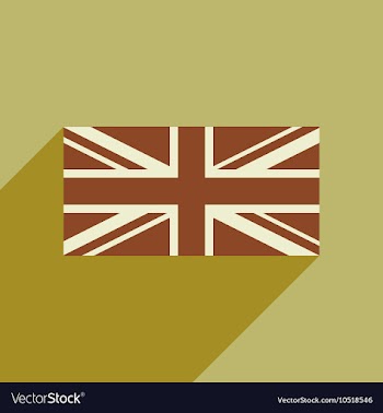 Flat icon with long shadow British flag vector image