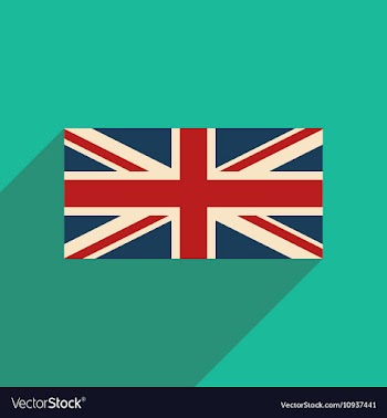 Flat icon with long shadow British flag vector image
