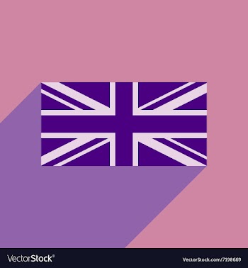Flat icon with long shadow British flag vector image