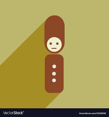 Flat icon with long shadow British guardian vector image