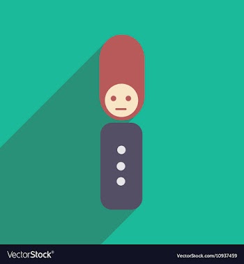 Flat icon with long shadow British guardian vector image