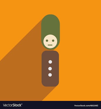 Flat icon with long shadow British guardian vector image