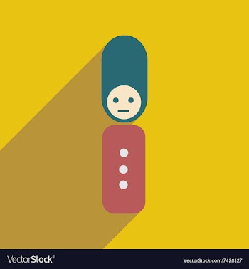 Flat icon with long shadow British guardian vector image