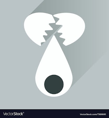 Flat icon with long shadow broken egg vector image