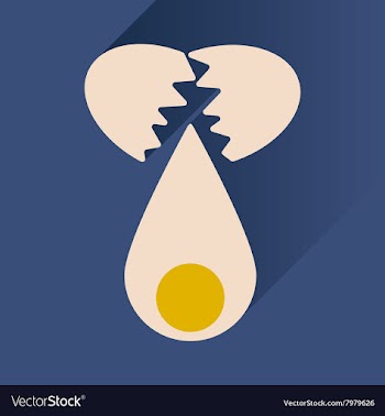 Flat icon with long shadow broken egg vector image