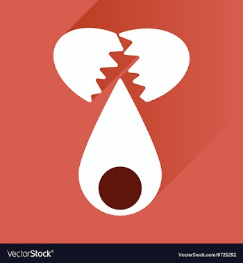 Flat icon with long shadow broken egg vector image