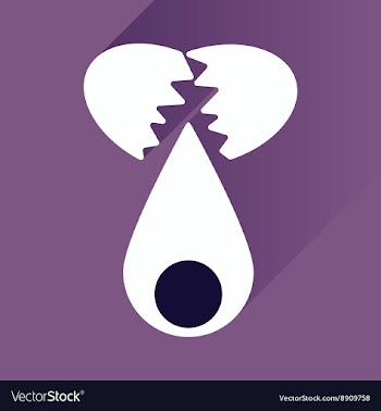 Flat icon with long shadow broken egg vector image