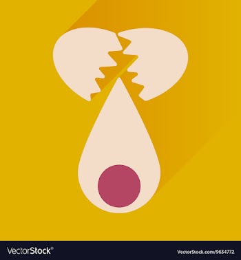 Flat icon with long shadow broken egg vector image