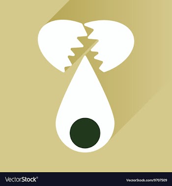 Flat icon with long shadow broken egg vector image