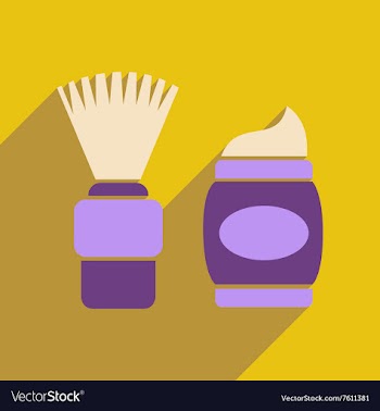Flat icon with long shadow brush and shaving foam vector image