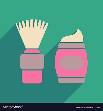 Flat icon with long shadow brush and shaving foam vector image