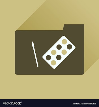 Flat icon with long shadow Brush Palette folder vector image