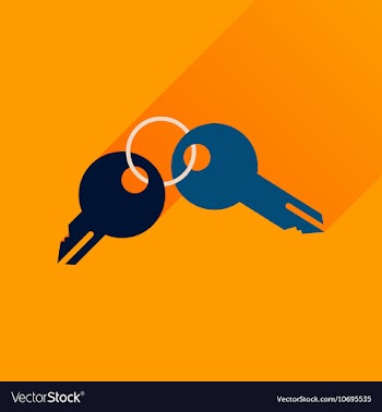Flat icon with long shadow bunch of keys vector image