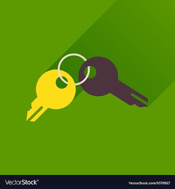 Flat icon with long shadow bunch of keys vector image