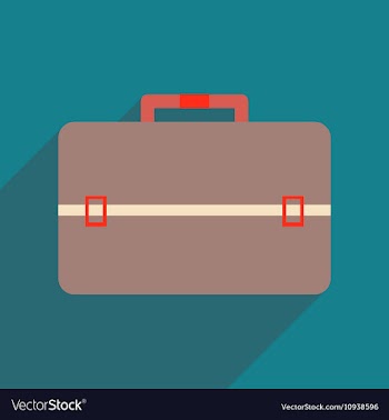Flat icon with long shadow business bag vector image