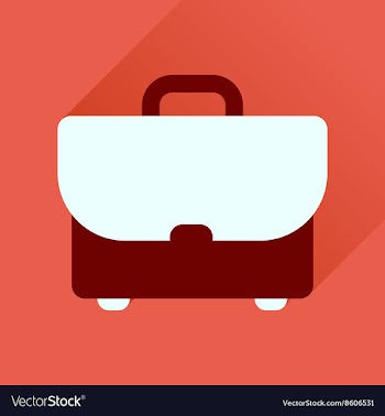 Flat icon with long shadow business case vector image
