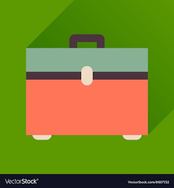 Flat icon with long shadow business case vector image