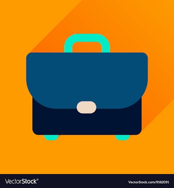 Flat icon with long shadow business case vector image