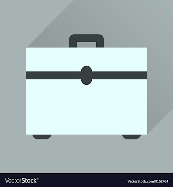 Flat icon with long shadow business case vector image