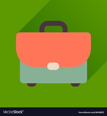Flat icon with long shadow business case vector image