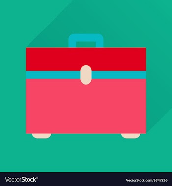 Flat icon with long shadow business case vector image