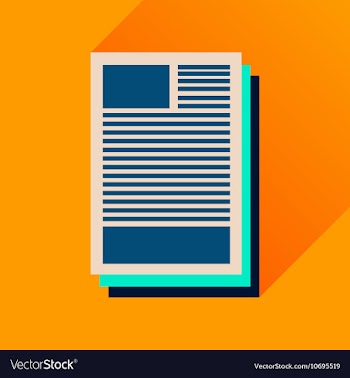 Flat icon with long shadow business paper vector image
