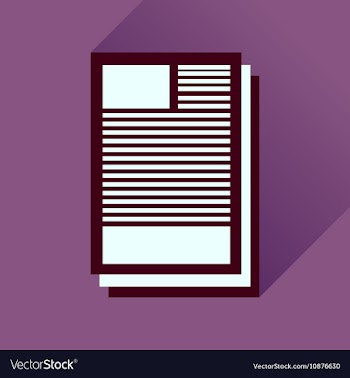Flat icon with long shadow business paper vector image