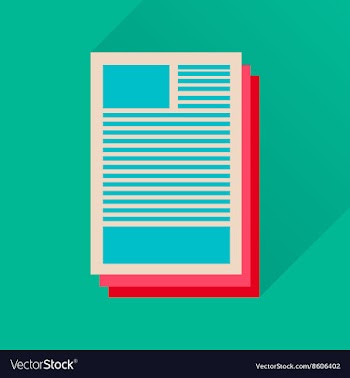 Flat icon with long shadow business paper vector image