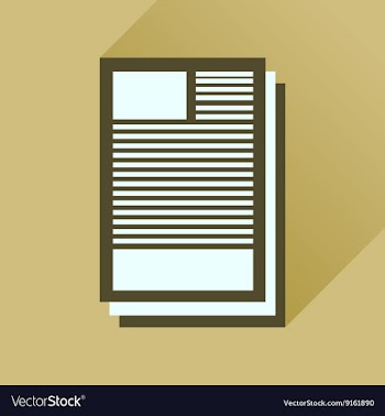 Flat icon with long shadow business paper vector image