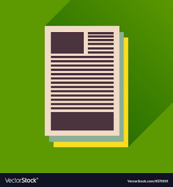 Flat icon with long shadow business paper vector image