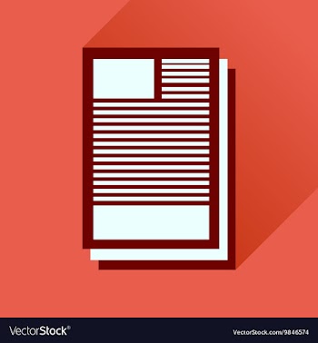 Flat icon with long shadow business paper vector image