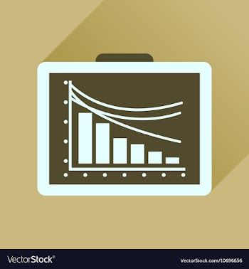 Flat icon with long shadow business presentation vector image