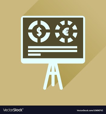 Flat icon with long shadow business presentation vector image