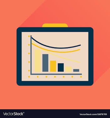 Flat icon with long shadow business presentation vector image