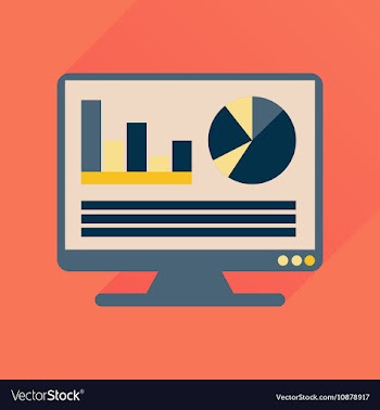 Flat icon with long shadow business presentation vector image
