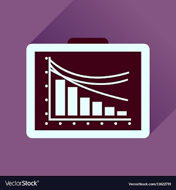 Flat icon with long shadow business presentation vector image