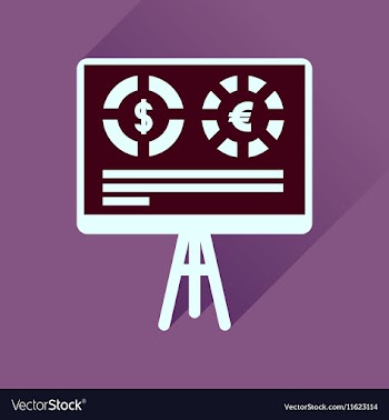 Flat icon with long shadow business presentation vector image