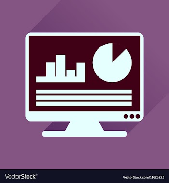 Flat icon with long shadow business presentation vector image