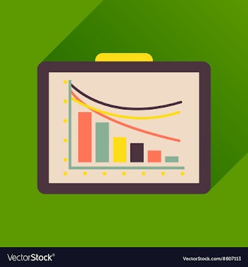 Flat icon with long shadow business presentation vector image
